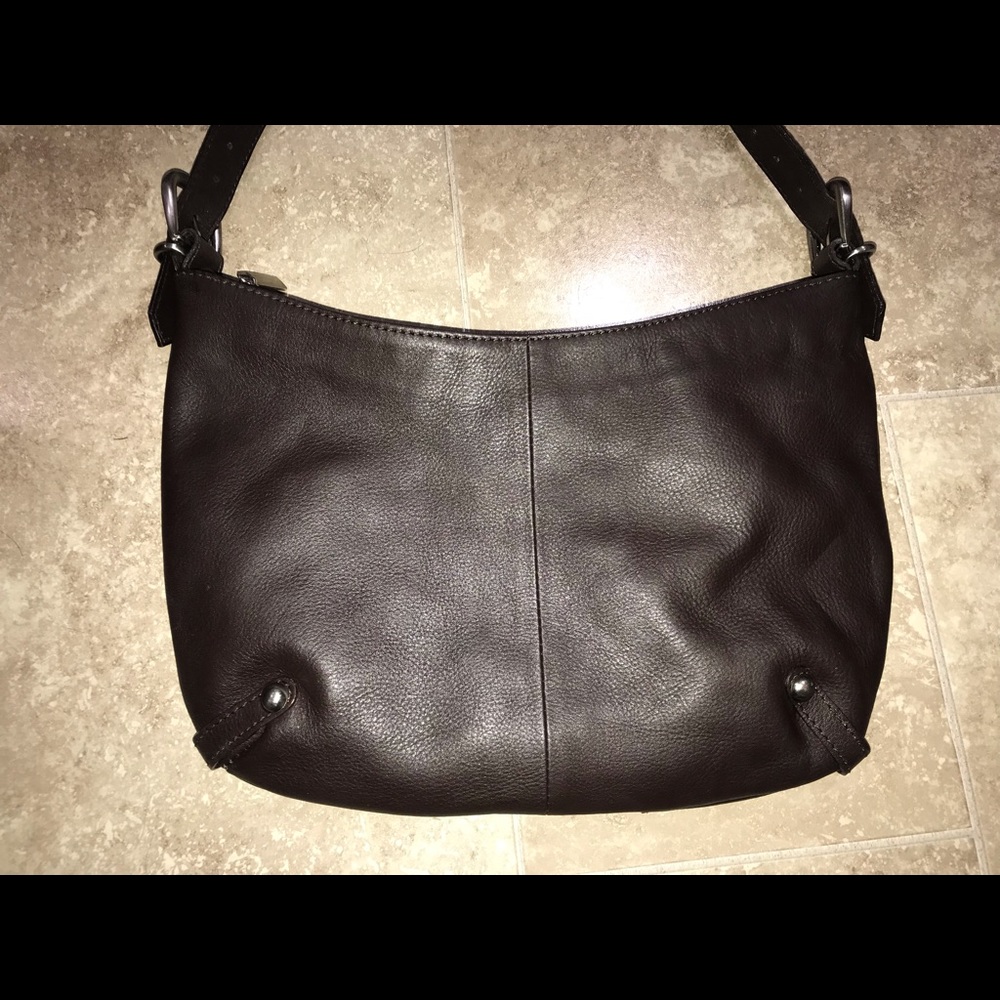 Studded Black Leather Shoulder Bag - Picture 4 of 8